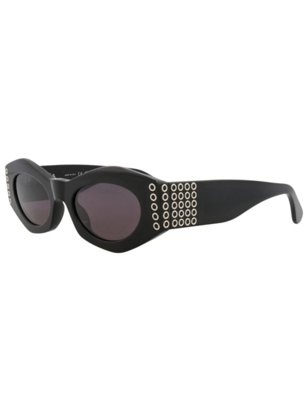 New Alaia Women's Sunglasses Round Oval Acetate Frame Black Black Grey